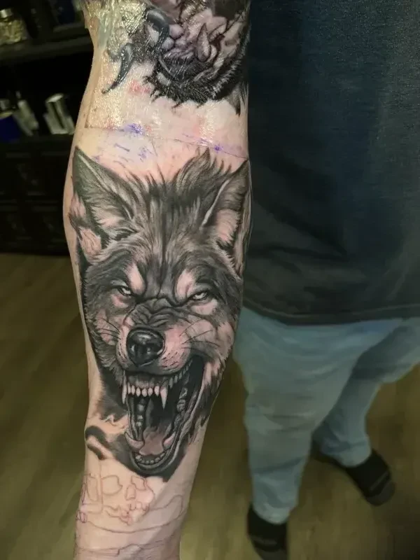 Black and grey tattoo by Juan Del Pino at Phantom Avenue Edmonton